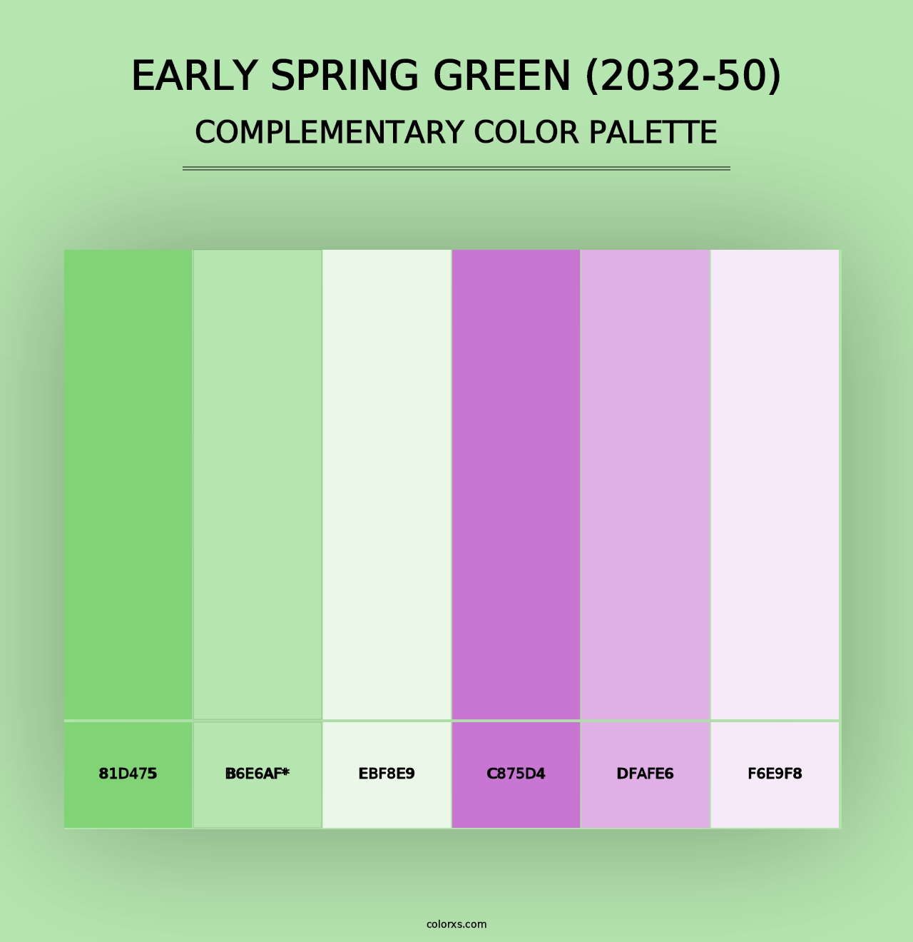 Early Spring Green (2032-50) - Complementary Color Palette