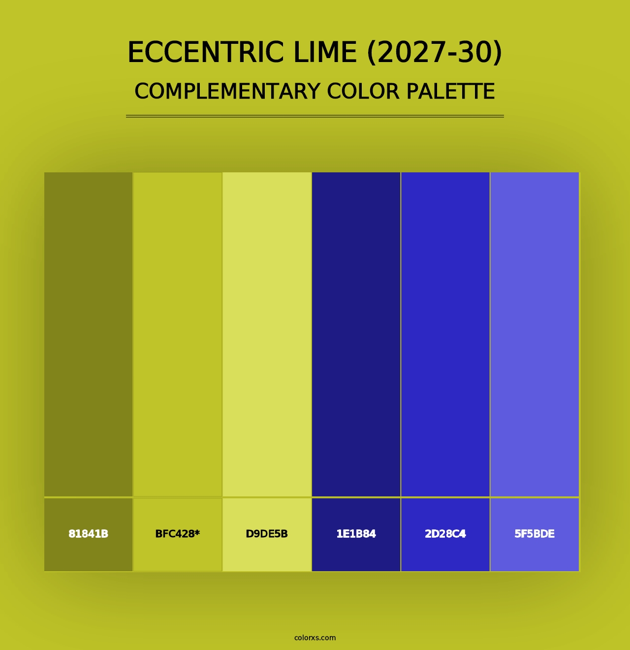 Eccentric Lime (2027-30) - Complementary Color Palette