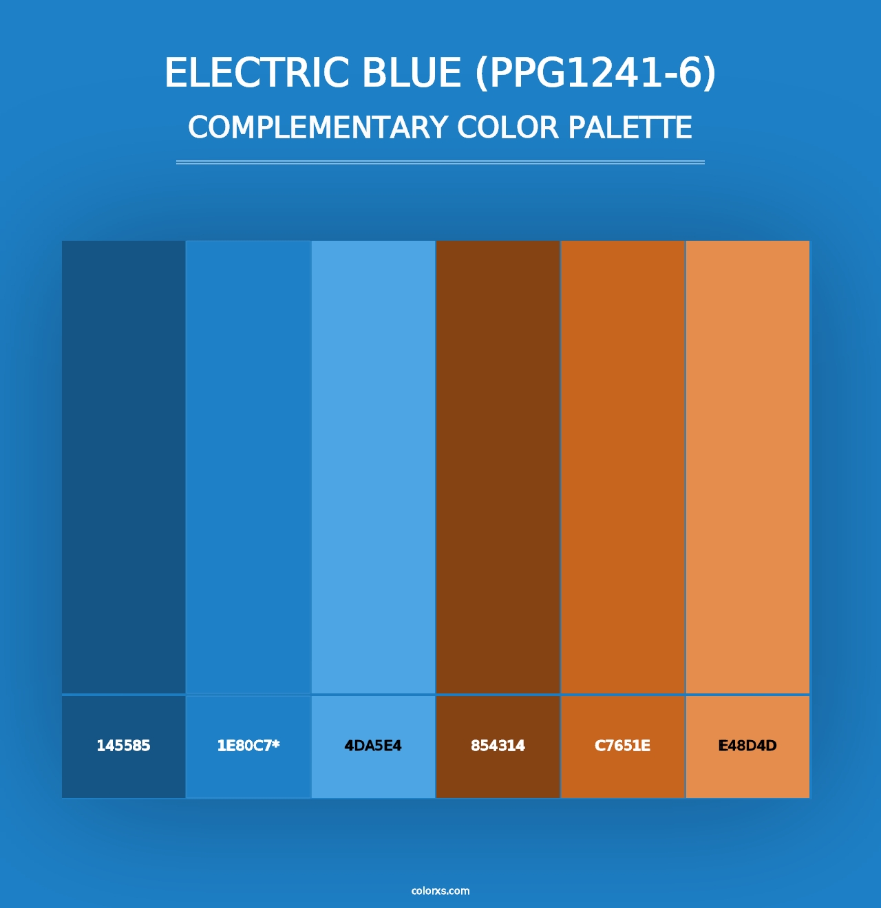 Electric Blue (PPG1241-6) - Complementary Color Palette