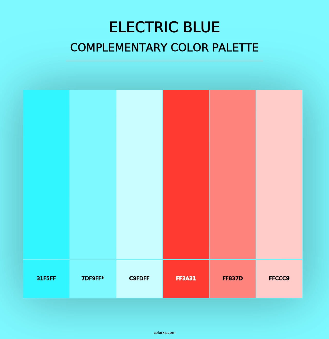 Electric Blue - Complementary Color Palette