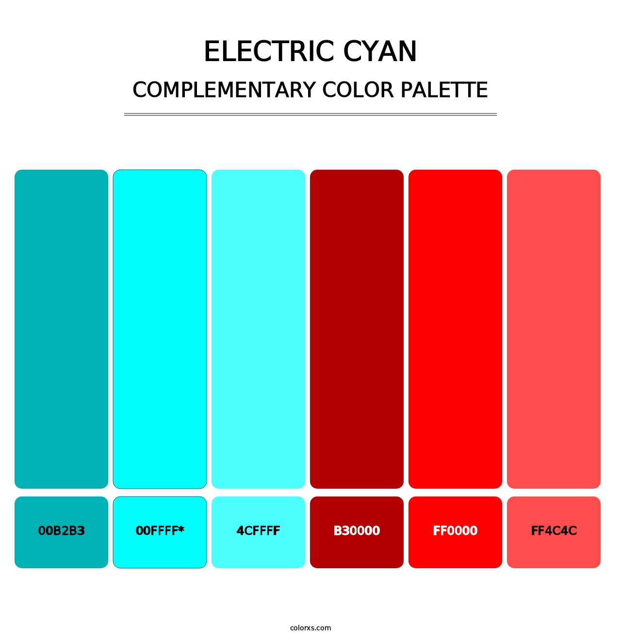 Electric Cyan - Complementary Color Palette