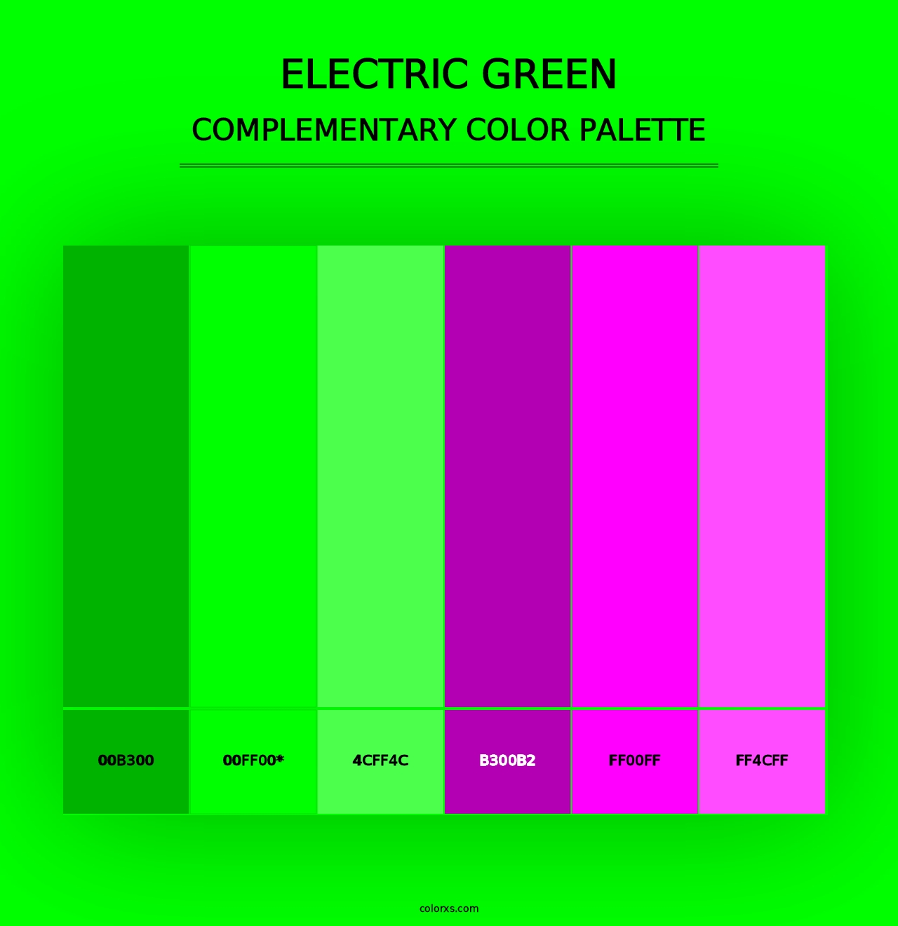 Electric Green - Complementary Color Palette