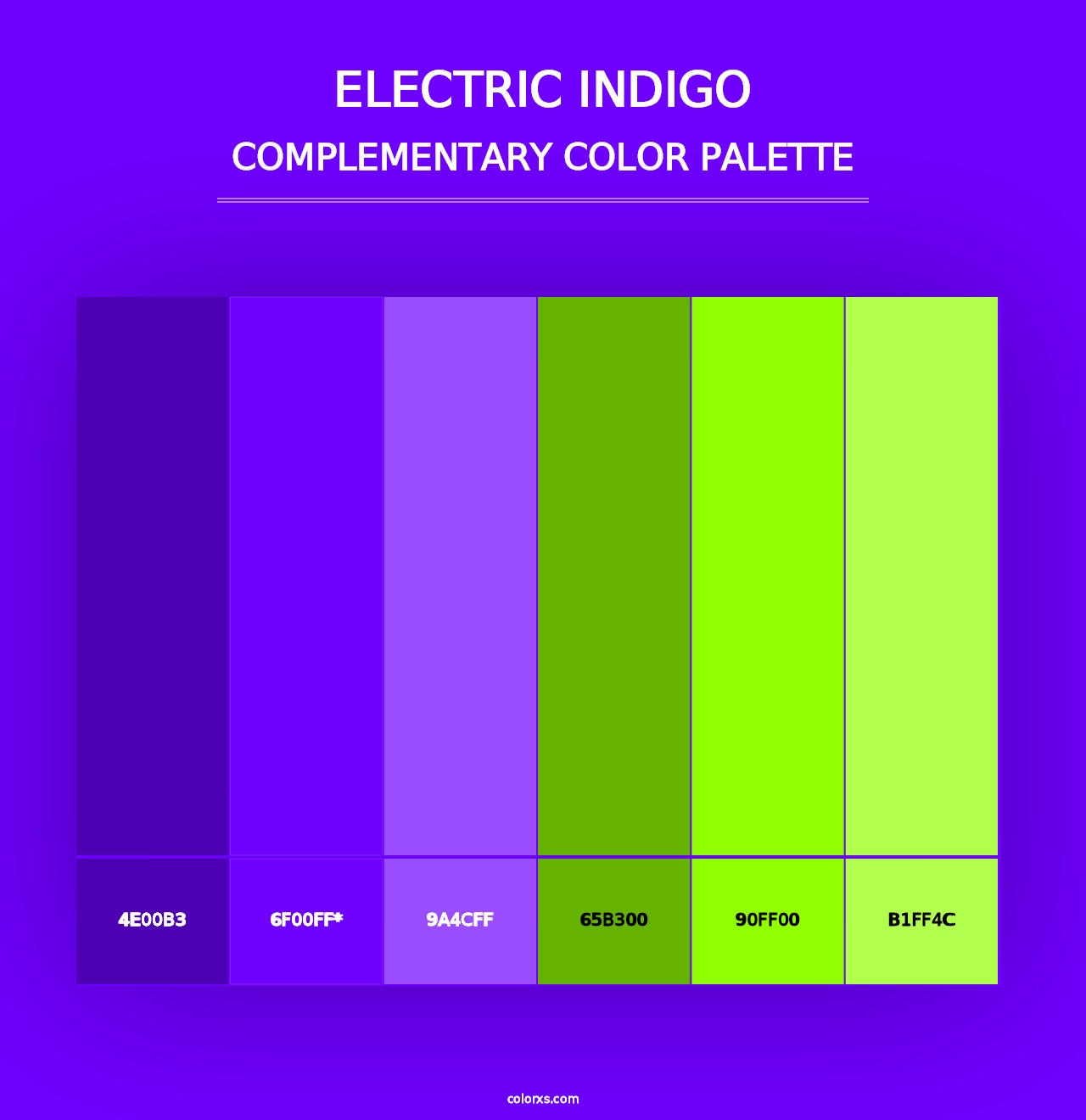 Electric indigo - Complementary Color Palette