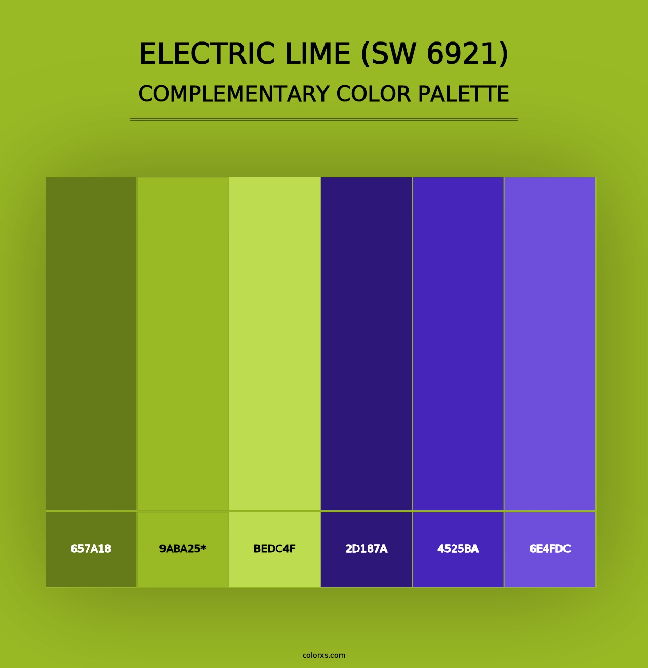 Electric Lime (SW 6921) - Complementary Color Palette