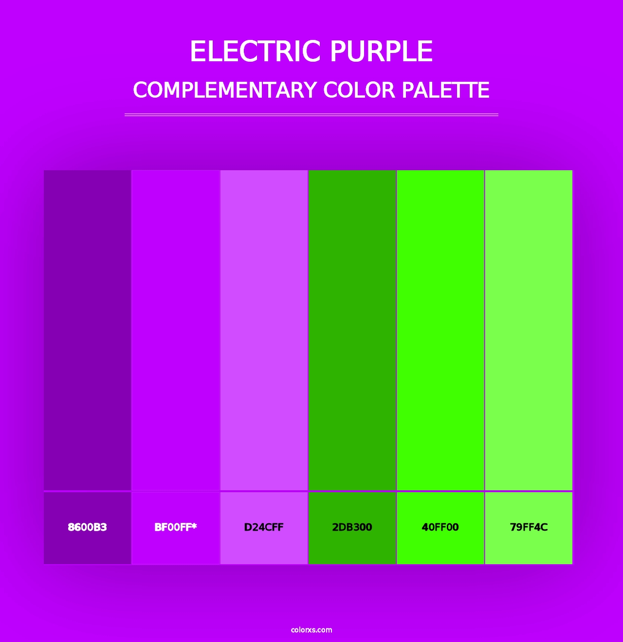 Electric Purple - Complementary Color Palette