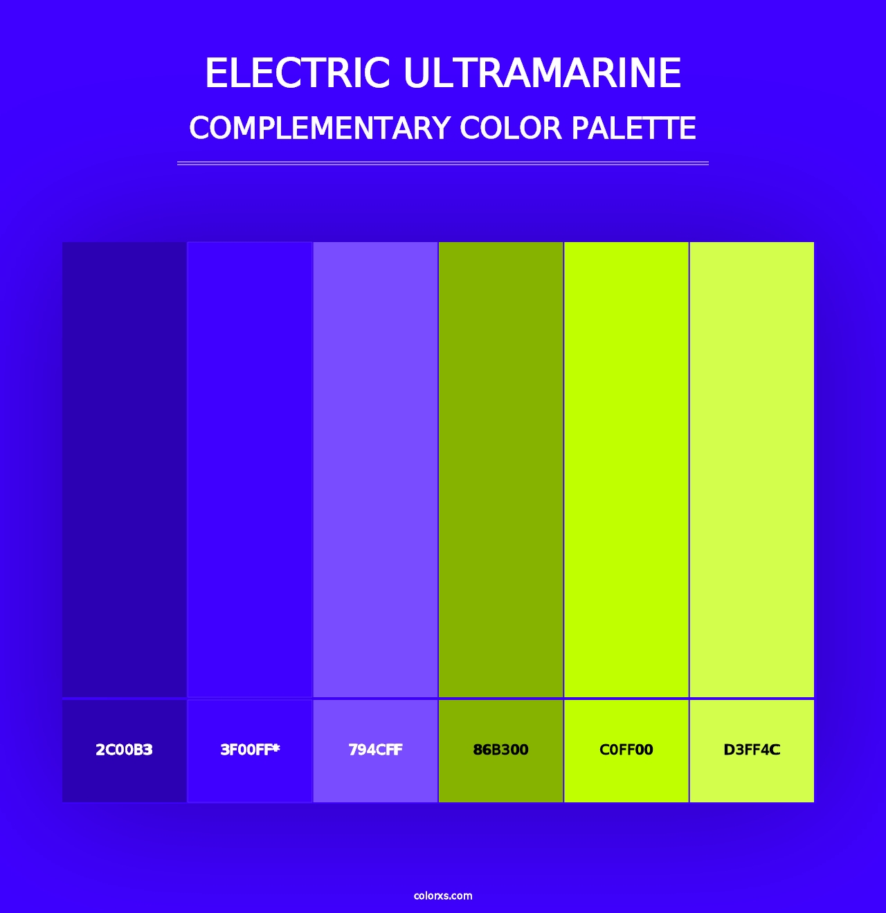 Electric Ultramarine - Complementary Color Palette