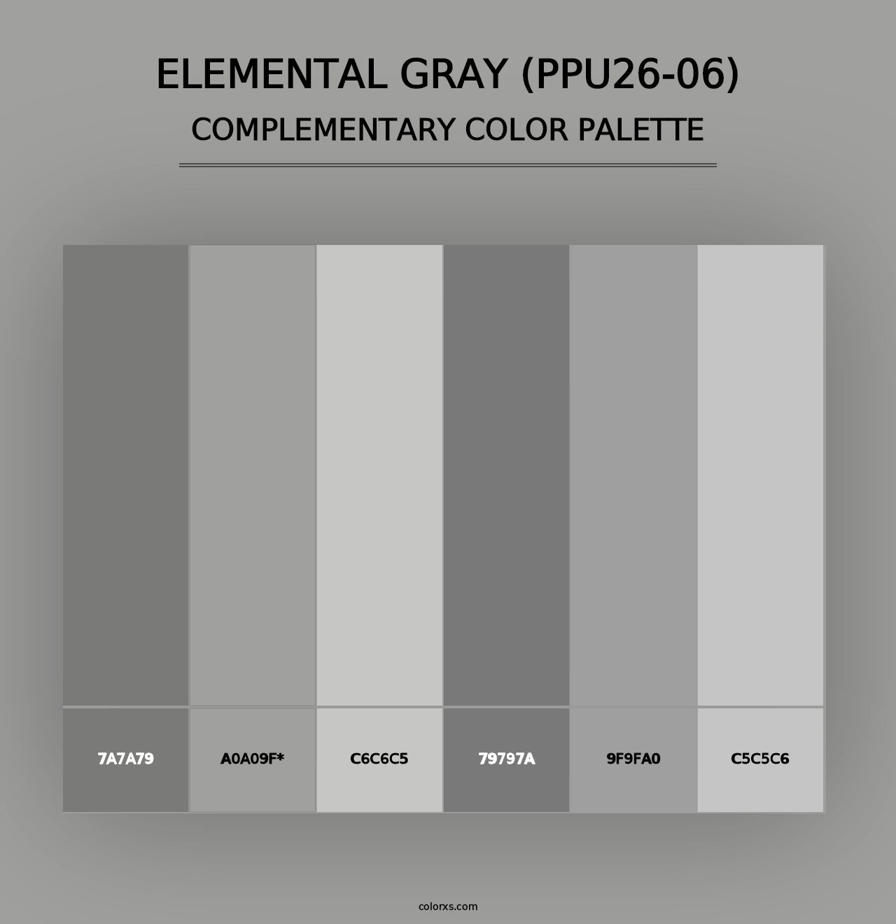 Elemental Gray (PPU26-06) - Complementary Color Palette