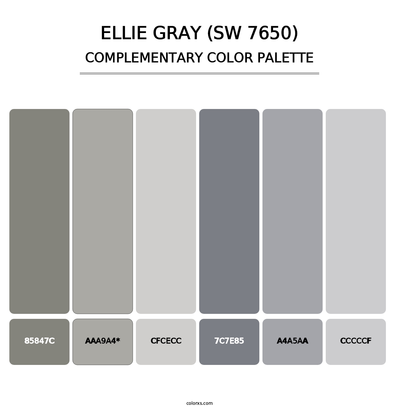 Ellie Gray (SW 7650) - Complementary Color Palette