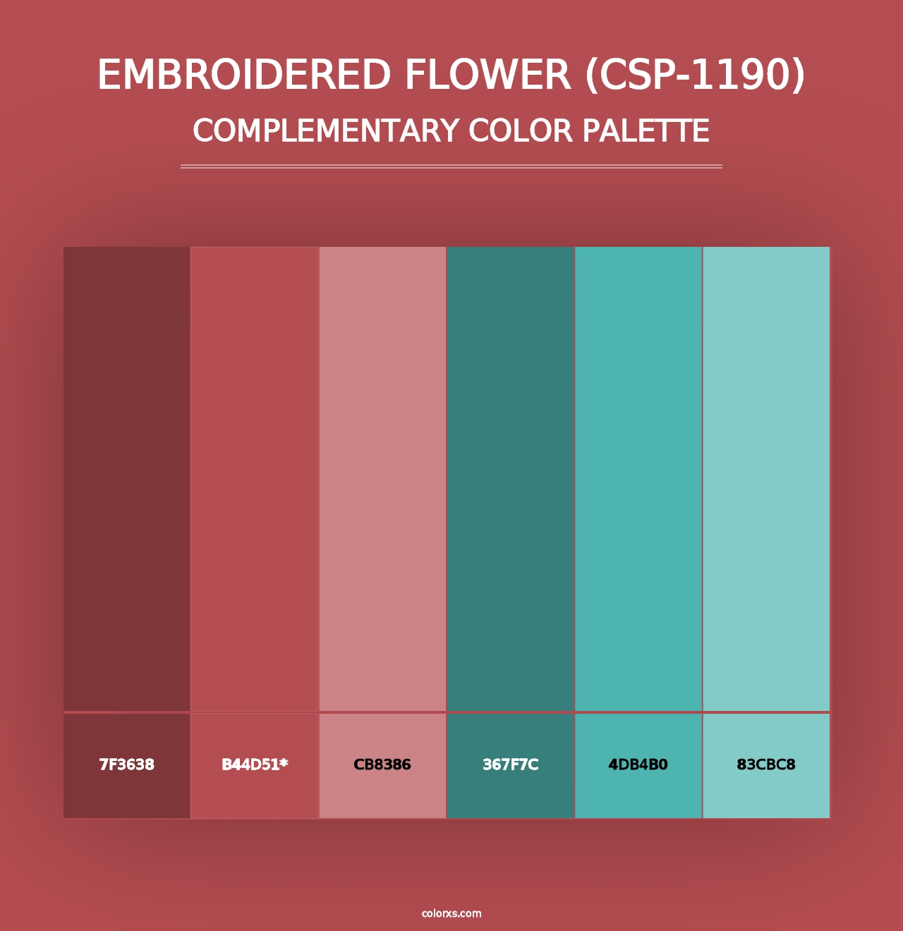 Embroidered Flower (CSP-1190) - Complementary Color Palette