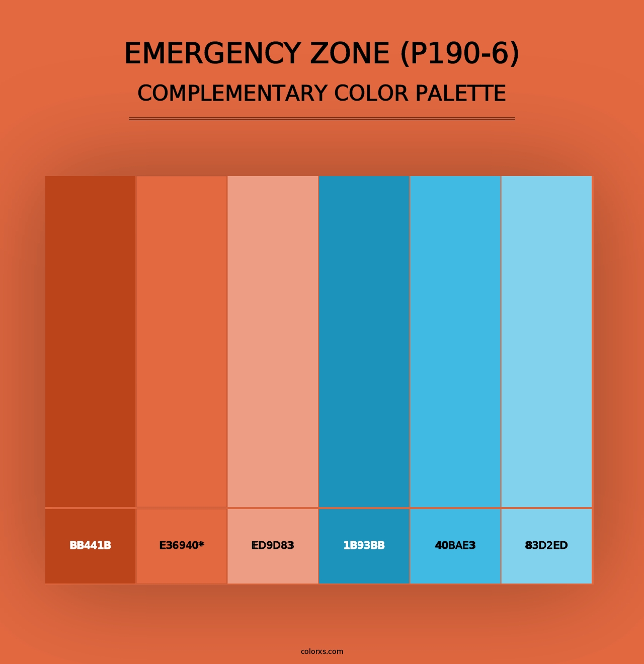 Emergency Zone (P190-6) - Complementary Color Palette