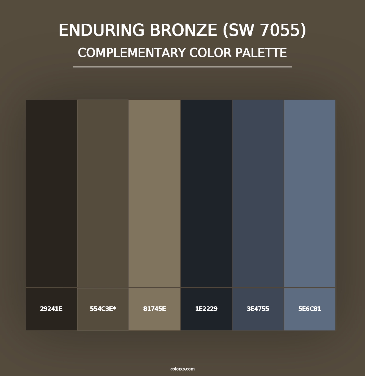 Enduring Bronze (SW 7055) - Complementary Color Palette