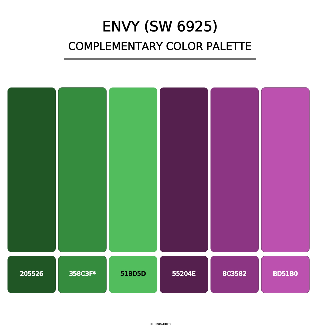 Envy (SW 6925) - Complementary Color Palette