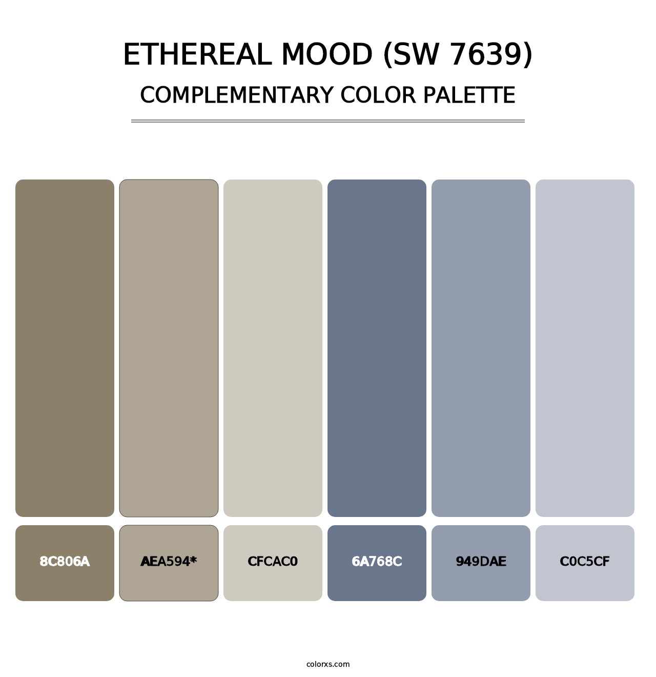 Ethereal Mood (SW 7639) - Complementary Color Palette