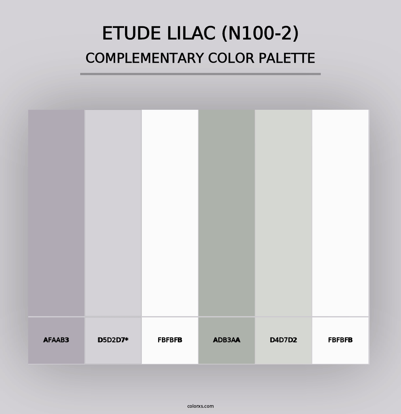 Etude Lilac (N100-2) - Complementary Color Palette