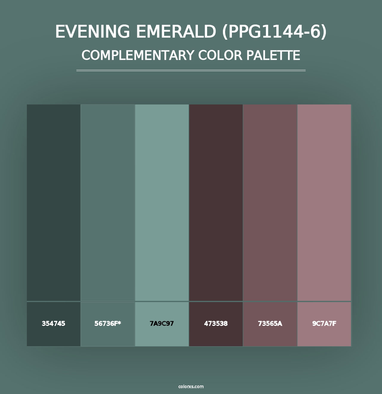 Evening Emerald (PPG1144-6) - Complementary Color Palette