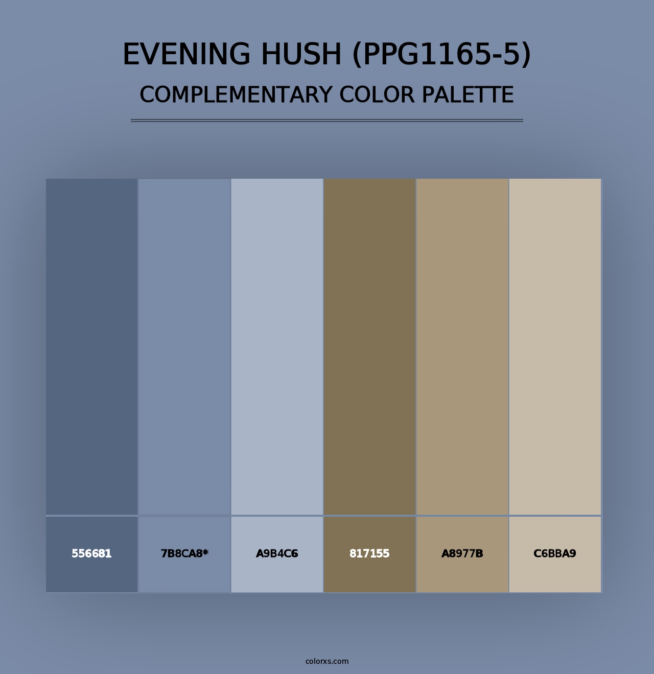 Evening Hush (PPG1165-5) - Complementary Color Palette