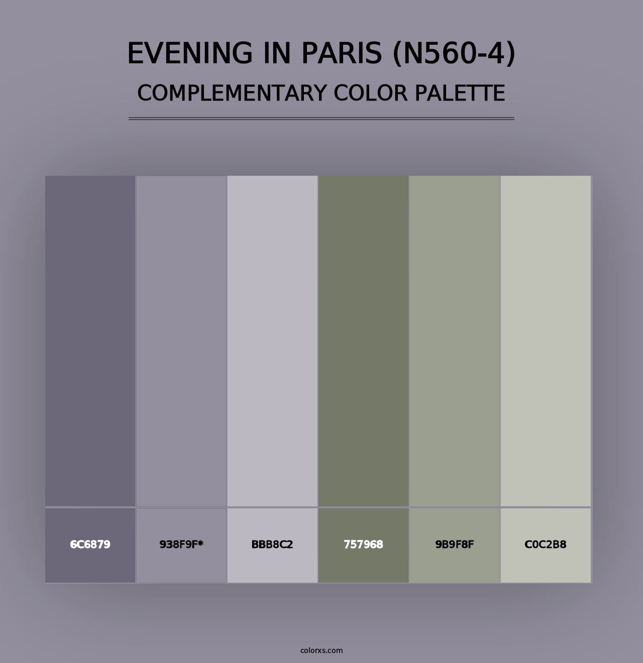 Evening In Paris (N560-4) - Complementary Color Palette