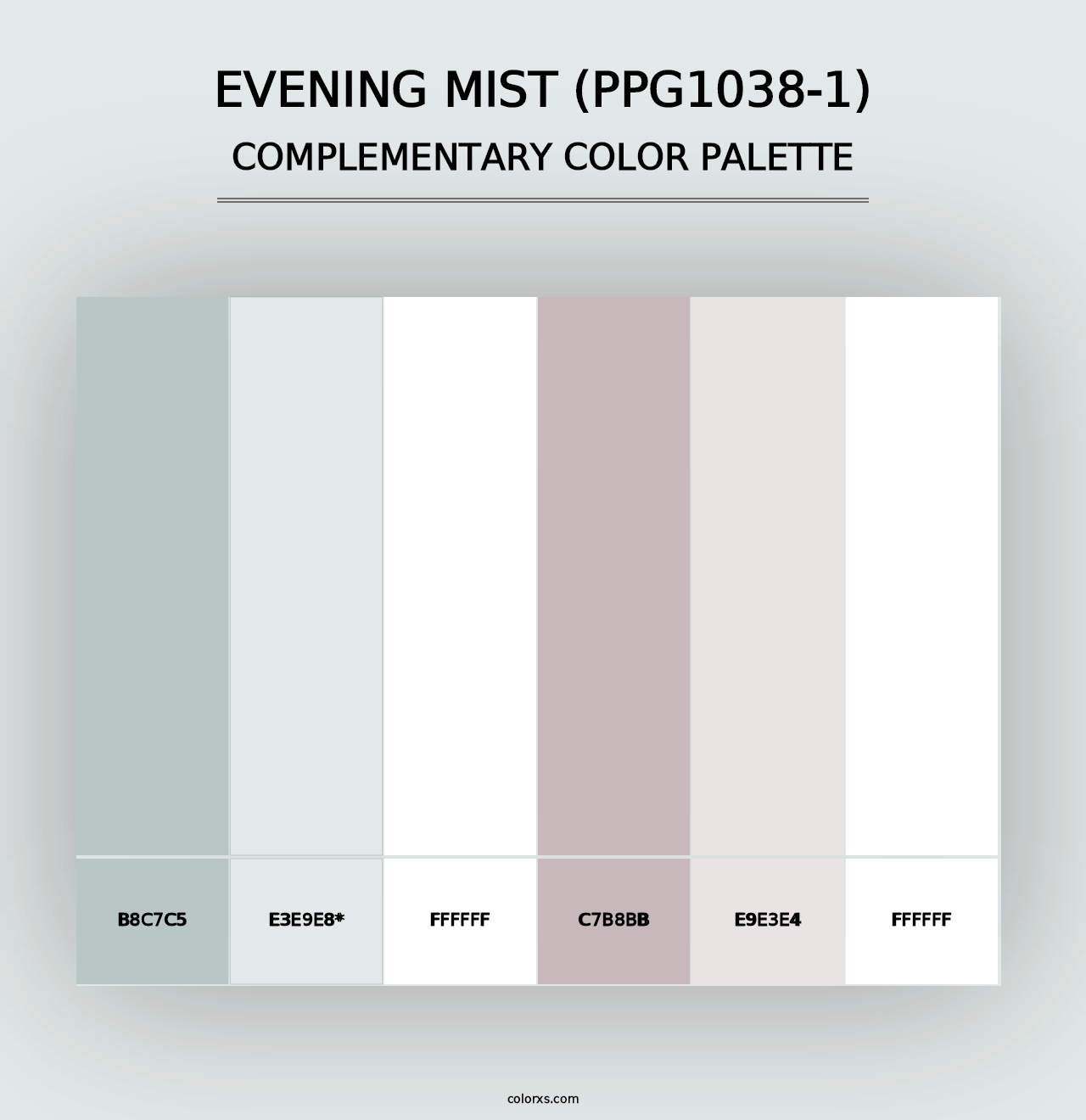 Evening Mist (PPG1038-1) - Complementary Color Palette