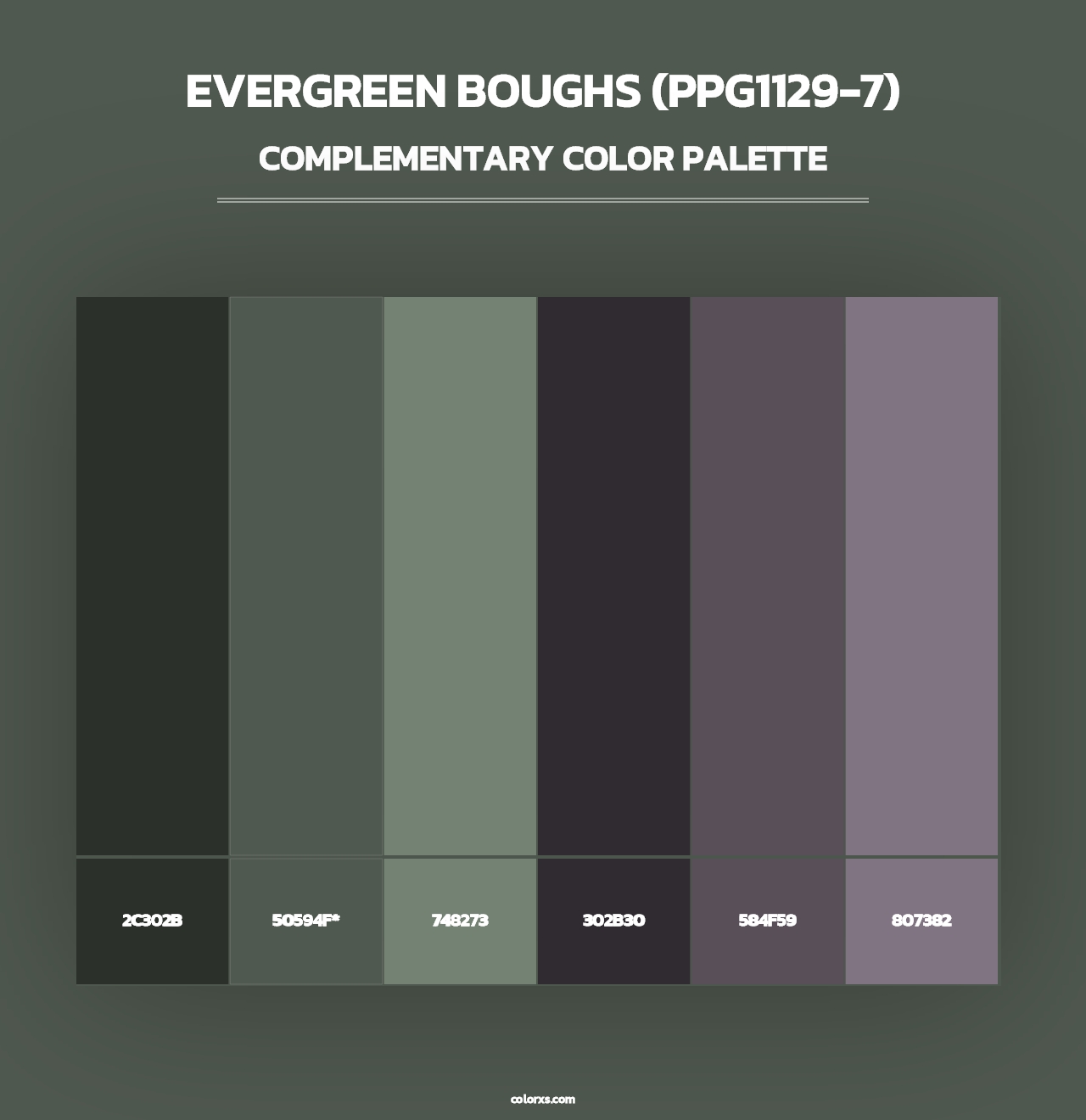 Evergreen Boughs (PPG1129-7) - Complementary Color Palette