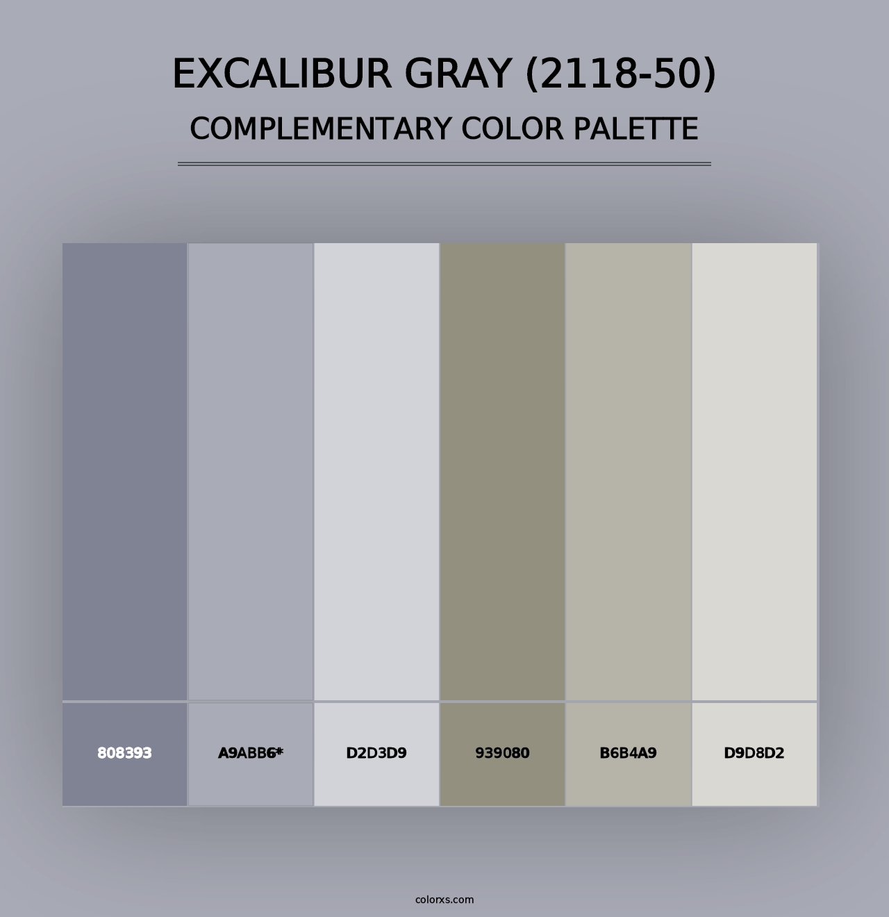 Excalibur Gray (2118-50) - Complementary Color Palette