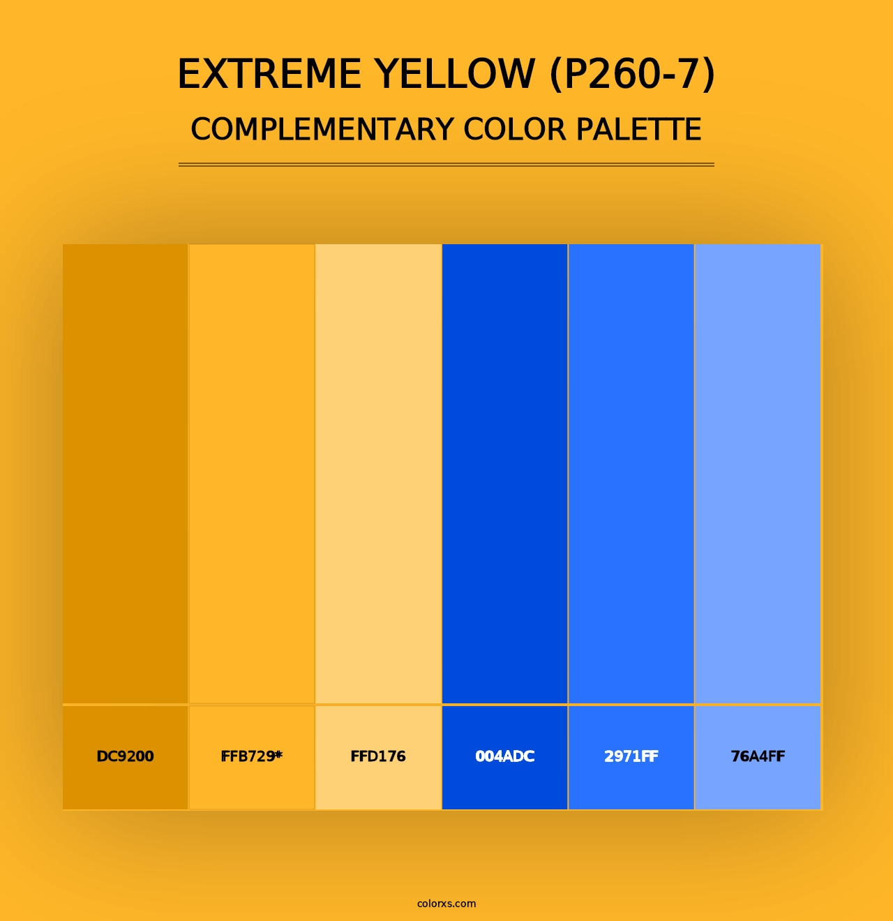 Extreme Yellow (P260-7) - Complementary Color Palette