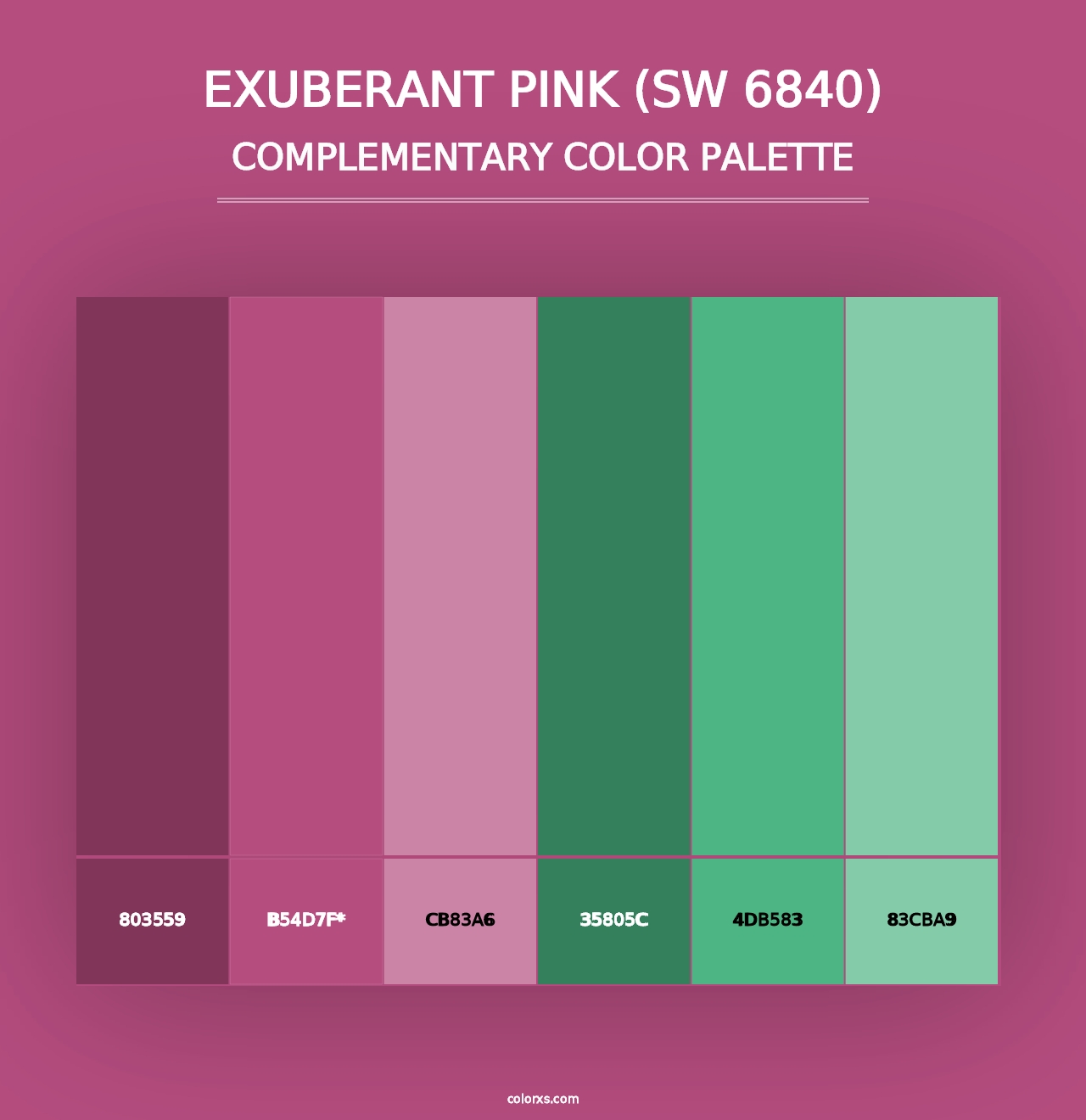 Exuberant Pink (SW 6840) - Complementary Color Palette