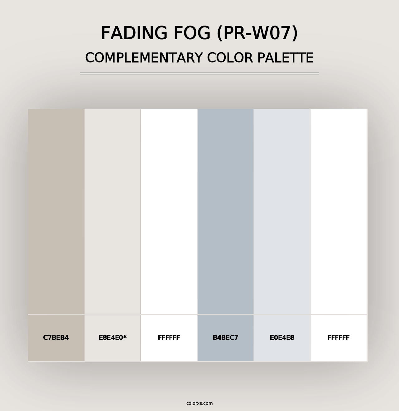 Fading Fog (PR-W07) - Complementary Color Palette