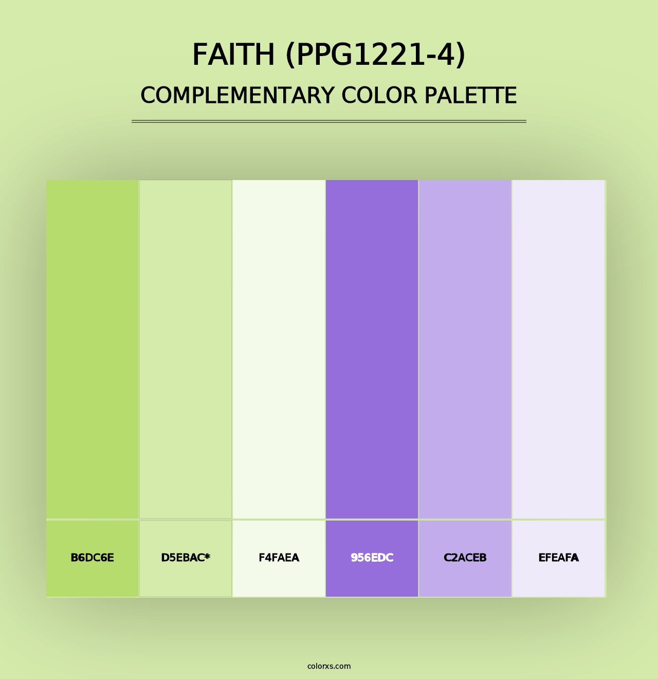 Faith (PPG1221-4) - Complementary Color Palette