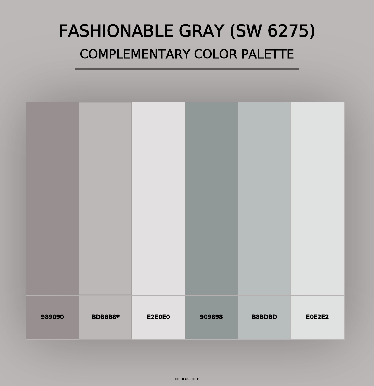 Fashionable Gray (SW 6275) - Complementary Color Palette