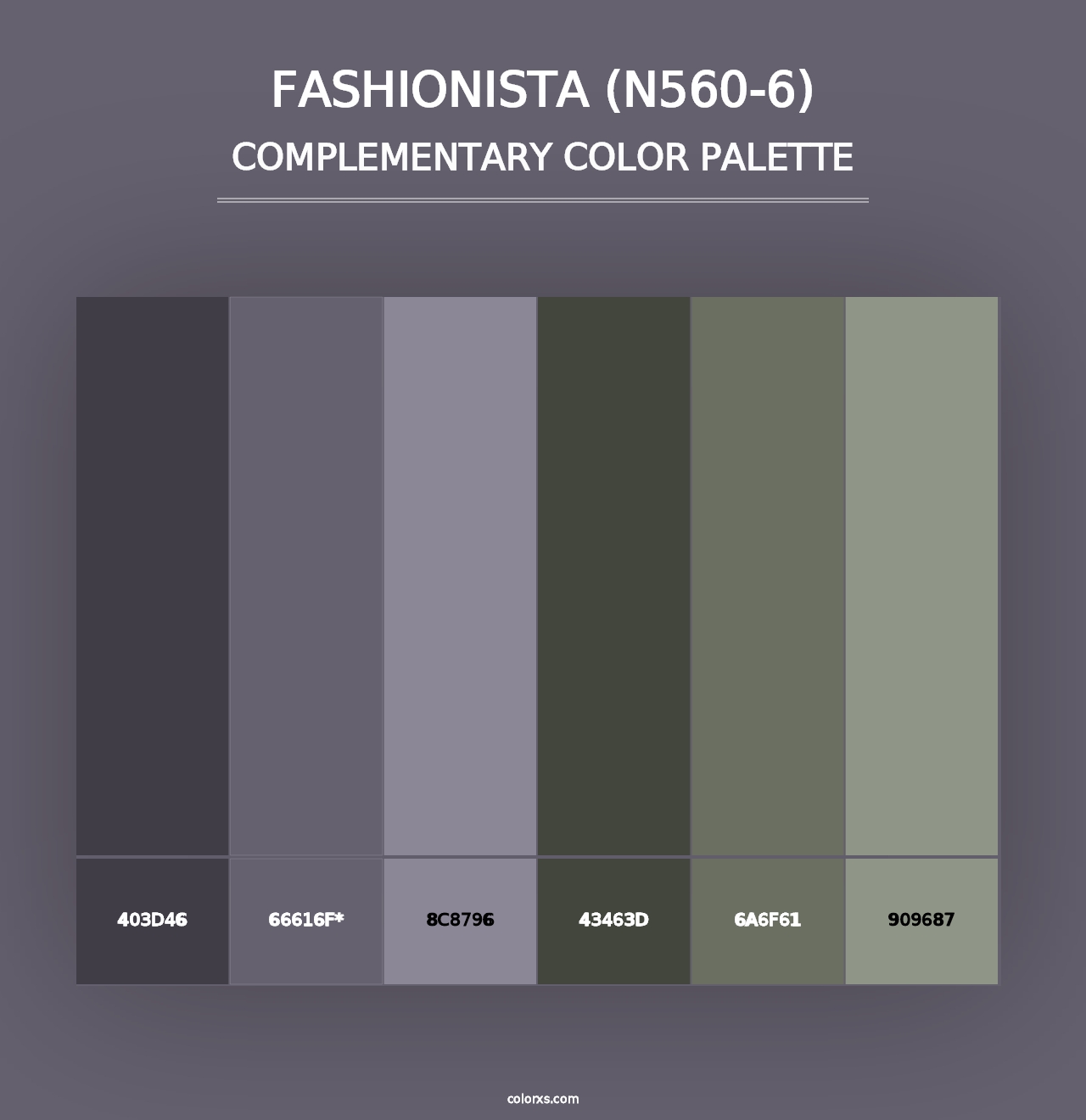 Fashionista (N560-6) - Complementary Color Palette