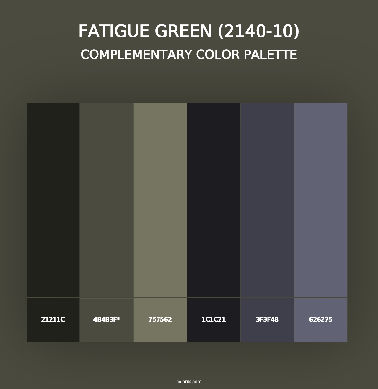 Fatigue Green (2140-10) - Complementary Color Palette