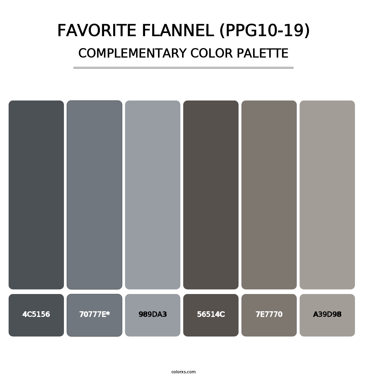 Favorite Flannel (PPG10-19) - Complementary Color Palette