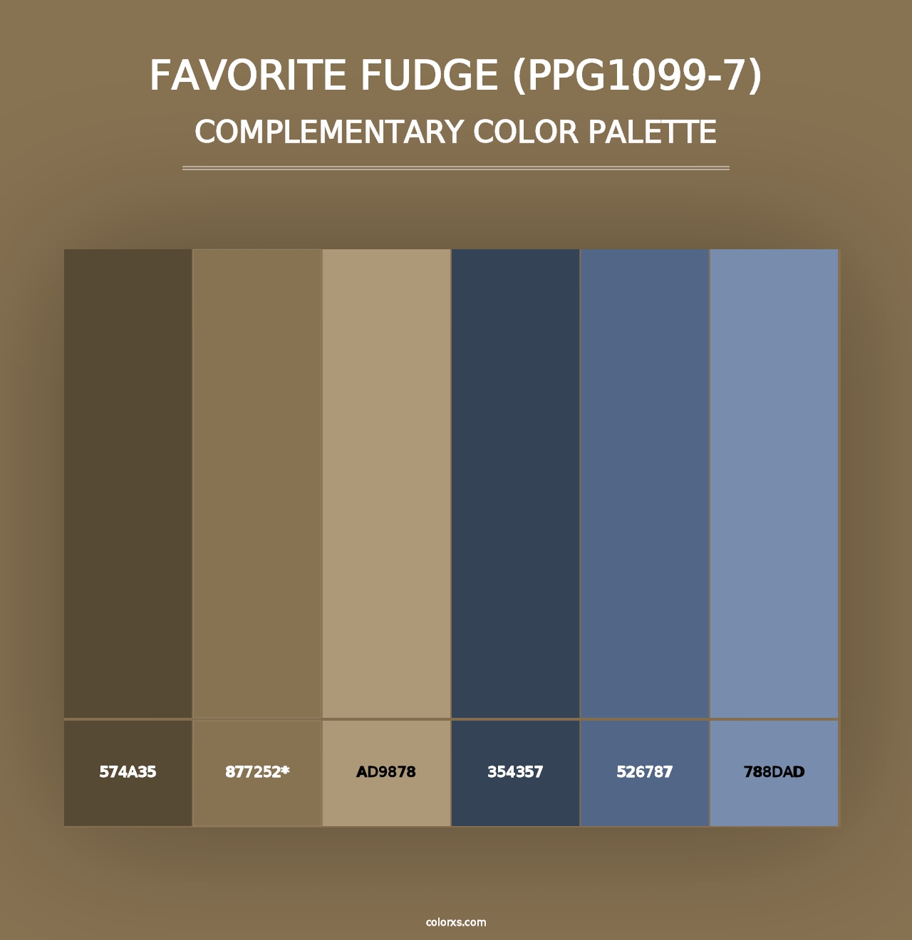 Favorite Fudge (PPG1099-7) - Complementary Color Palette