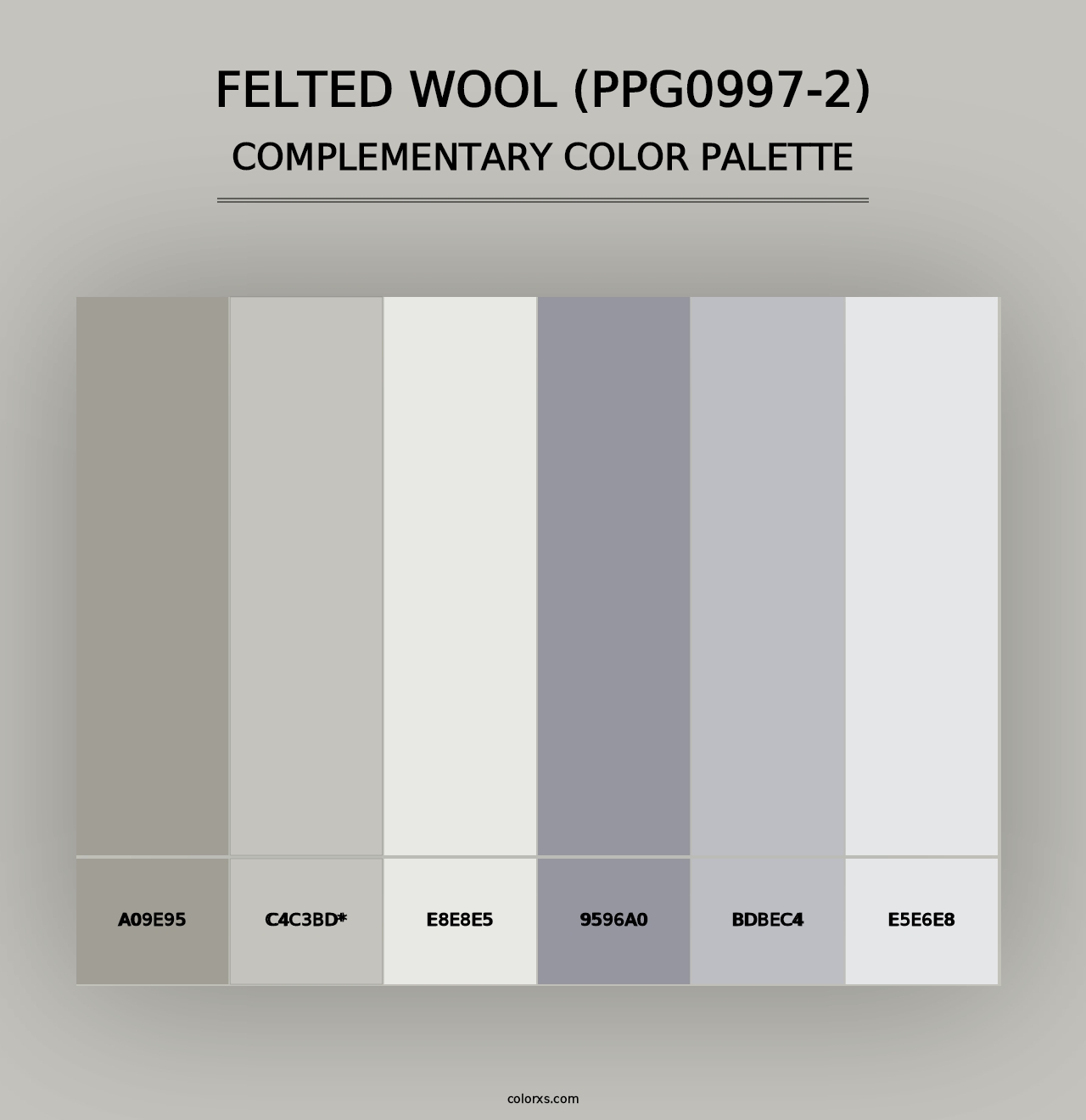 Felted Wool (PPG0997-2) - Complementary Color Palette