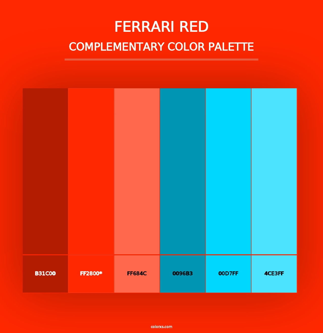 Ferrari Red - Complementary Color Palette