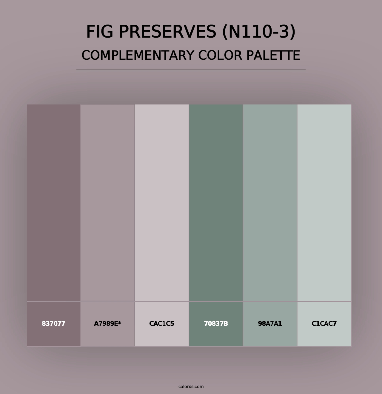 Fig Preserves (N110-3) - Complementary Color Palette