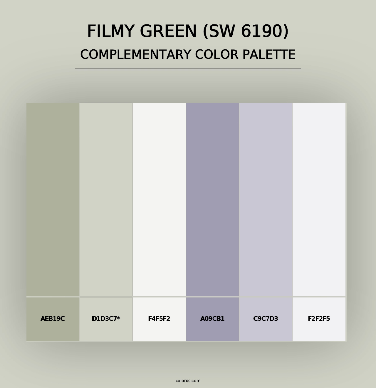 Filmy Green (SW 6190) - Complementary Color Palette