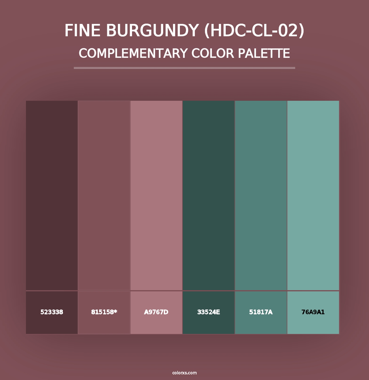 Fine Burgundy (HDC-CL-02) - Complementary Color Palette