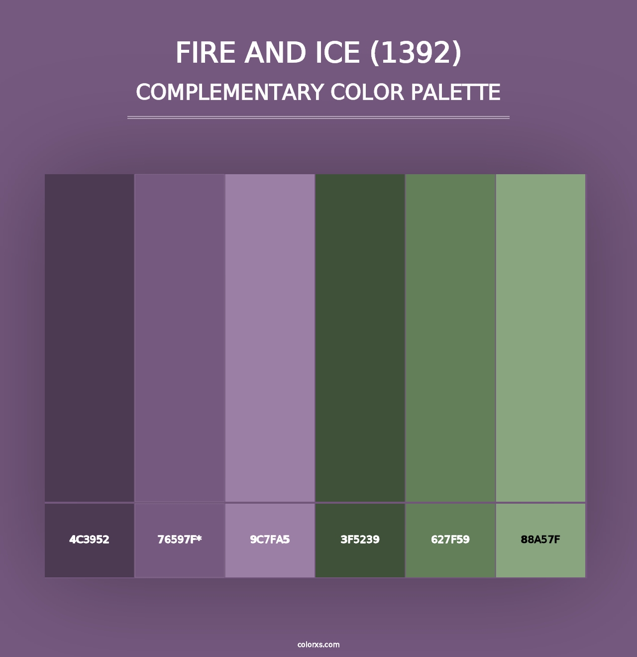 Fire and Ice (1392) - Complementary Color Palette