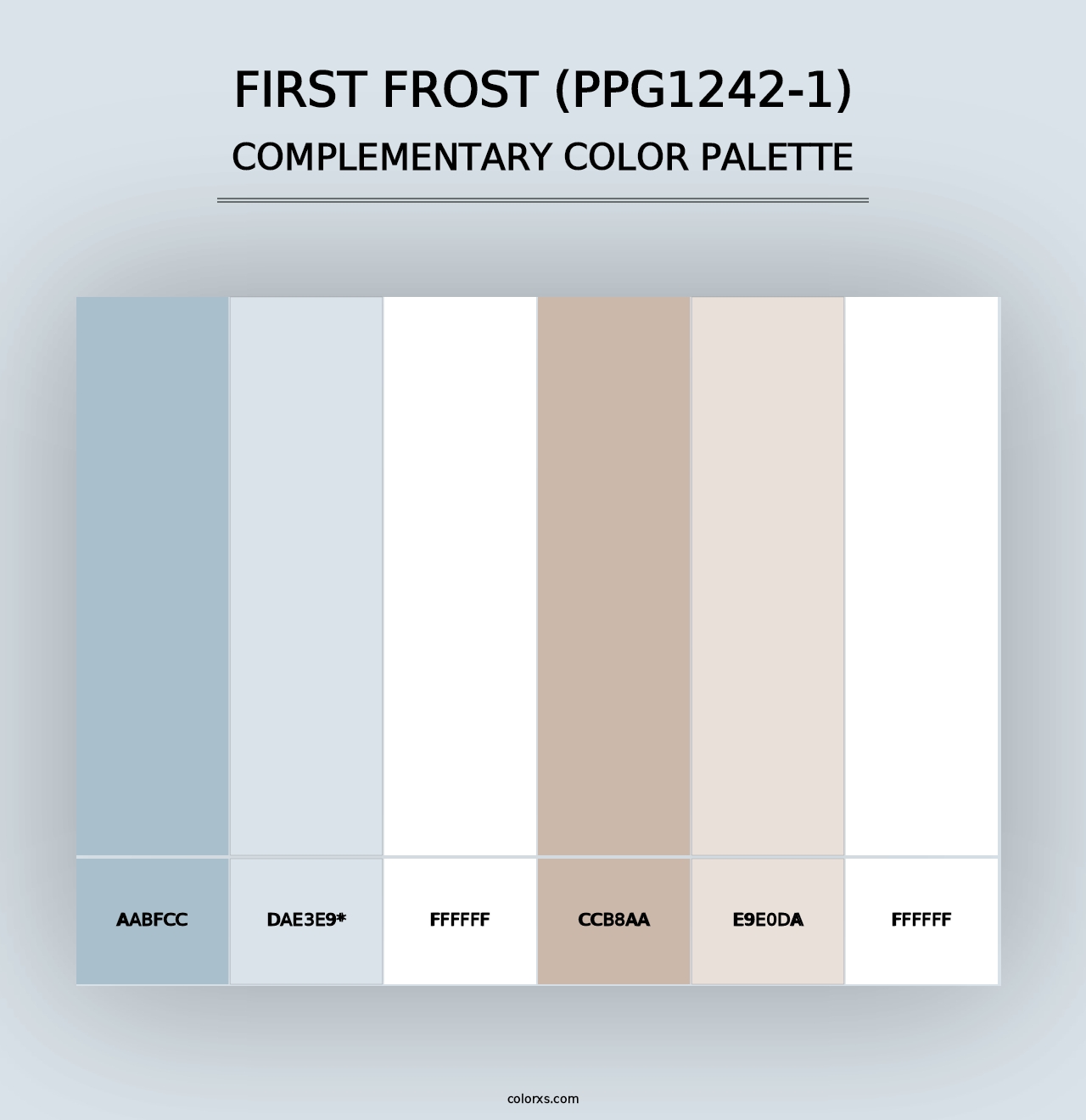 First Frost (PPG1242-1) - Complementary Color Palette