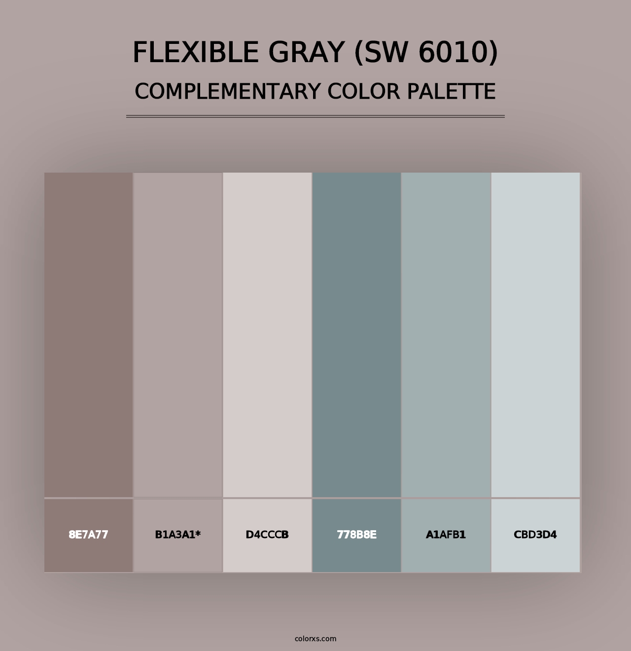 Flexible Gray (SW 6010) - Complementary Color Palette