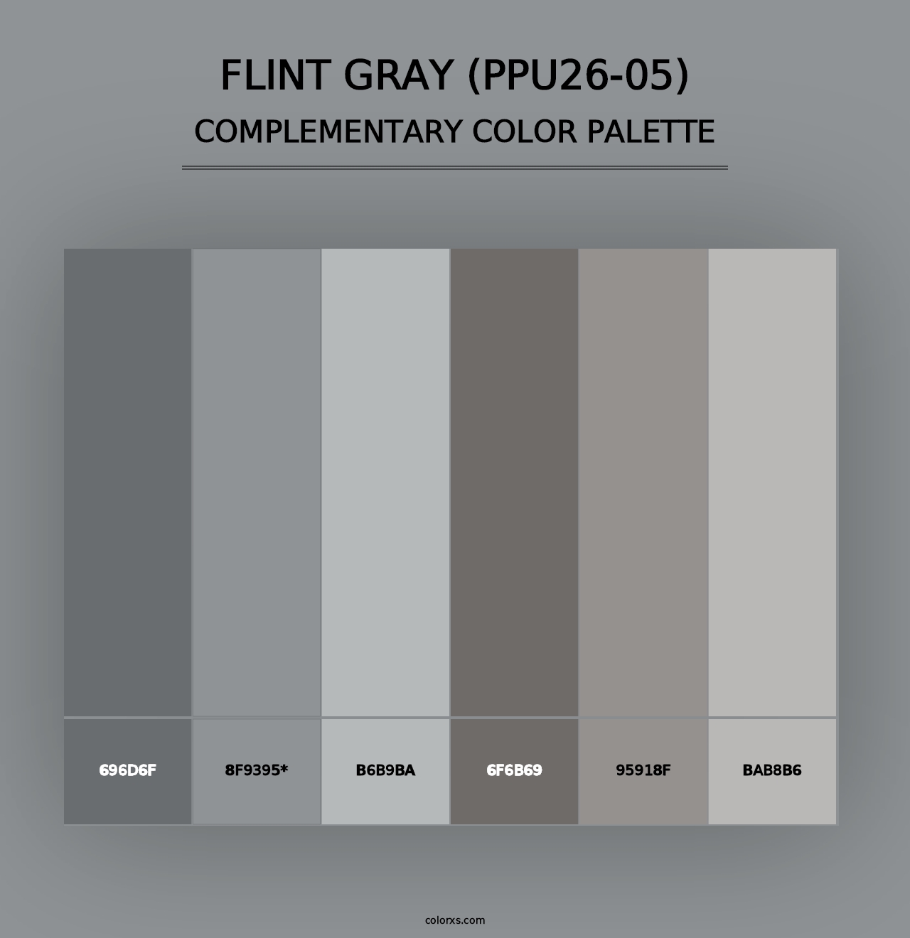 Flint Gray (PPU26-05) - Complementary Color Palette