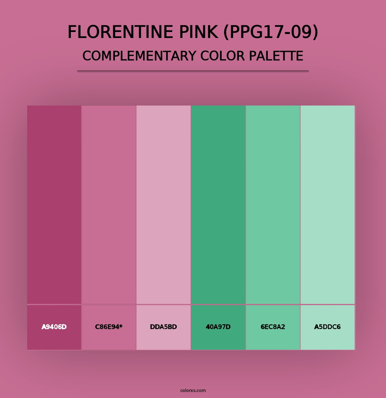 Florentine Pink (PPG17-09) - Complementary Color Palette