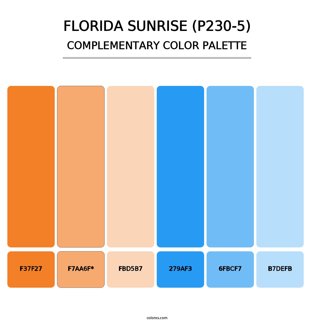 Florida Sunrise (P230-5) - Complementary Color Palette