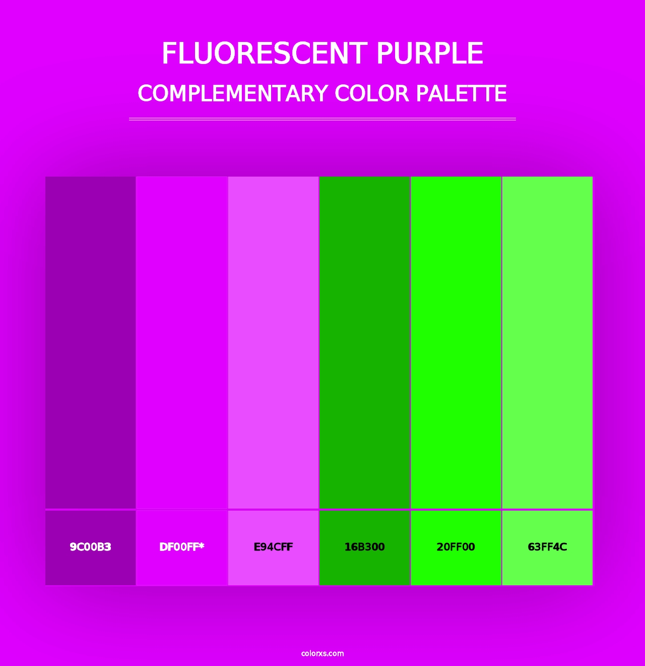 Fluorescent Purple - Complementary Color Palette