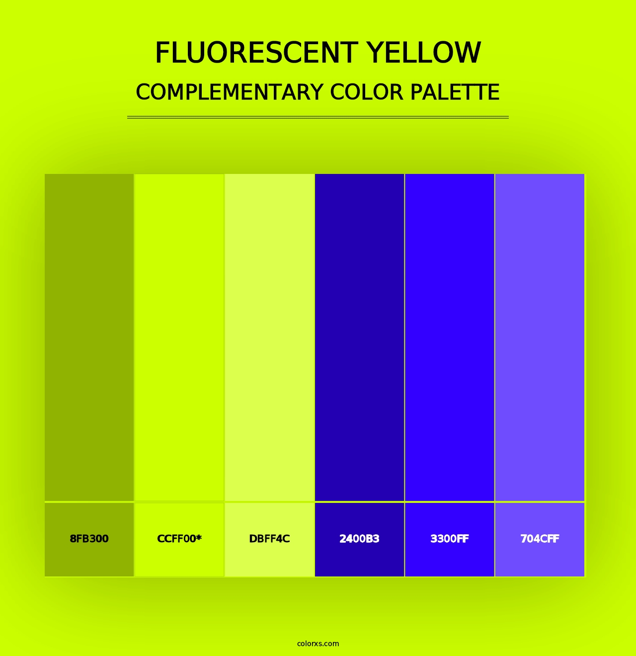 Fluorescent Yellow - Complementary Color Palette