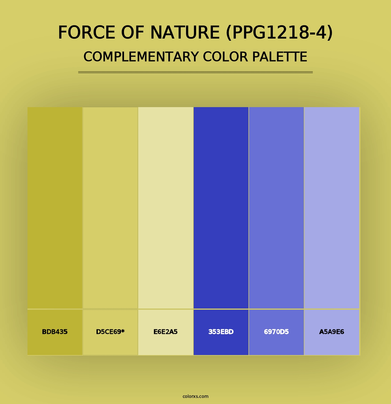 Force Of Nature (PPG1218-4) - Complementary Color Palette