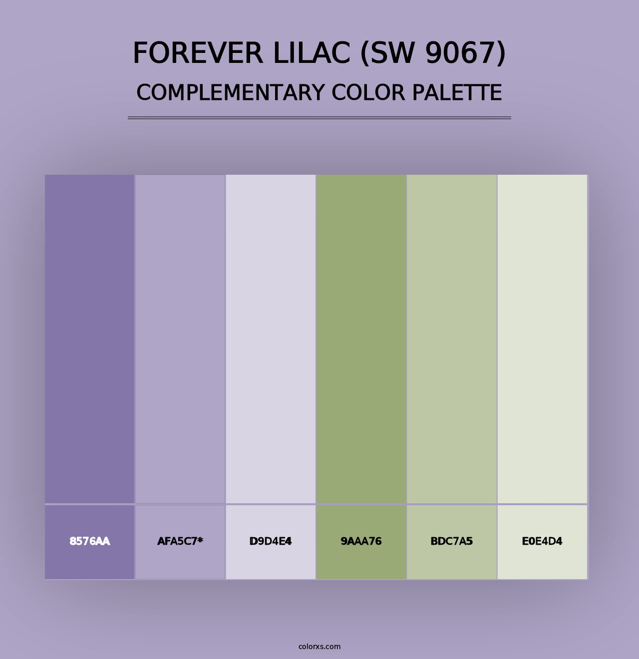 Forever Lilac (SW 9067) - Complementary Color Palette