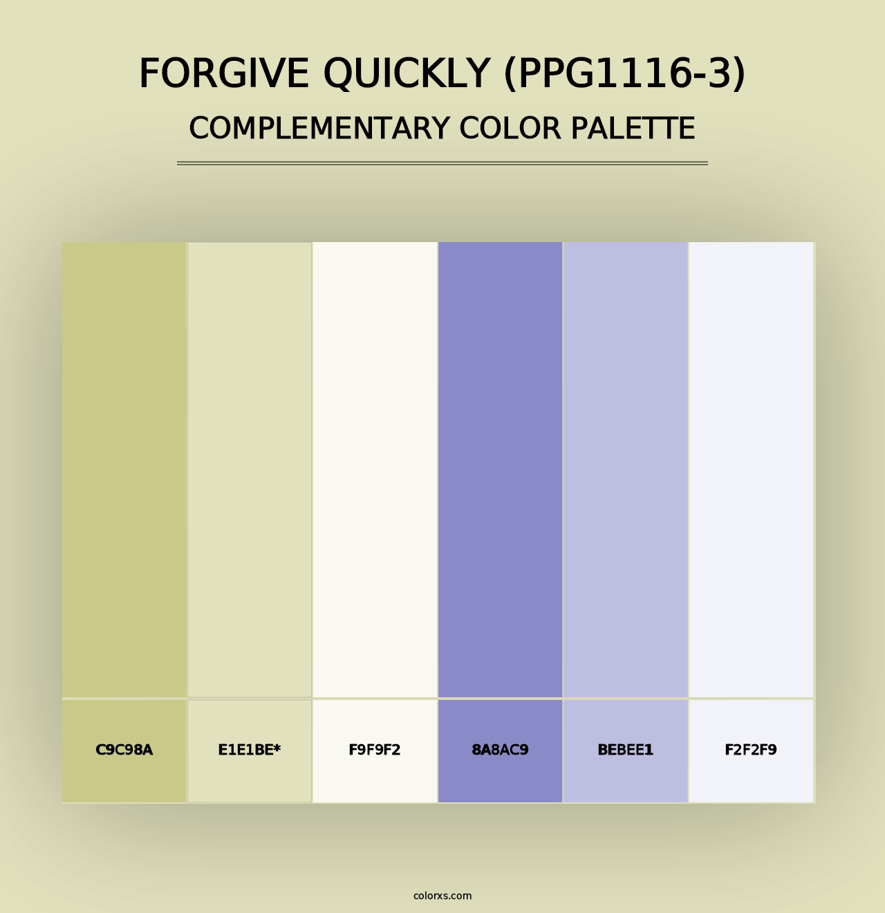 Forgive Quickly (PPG1116-3) - Complementary Color Palette