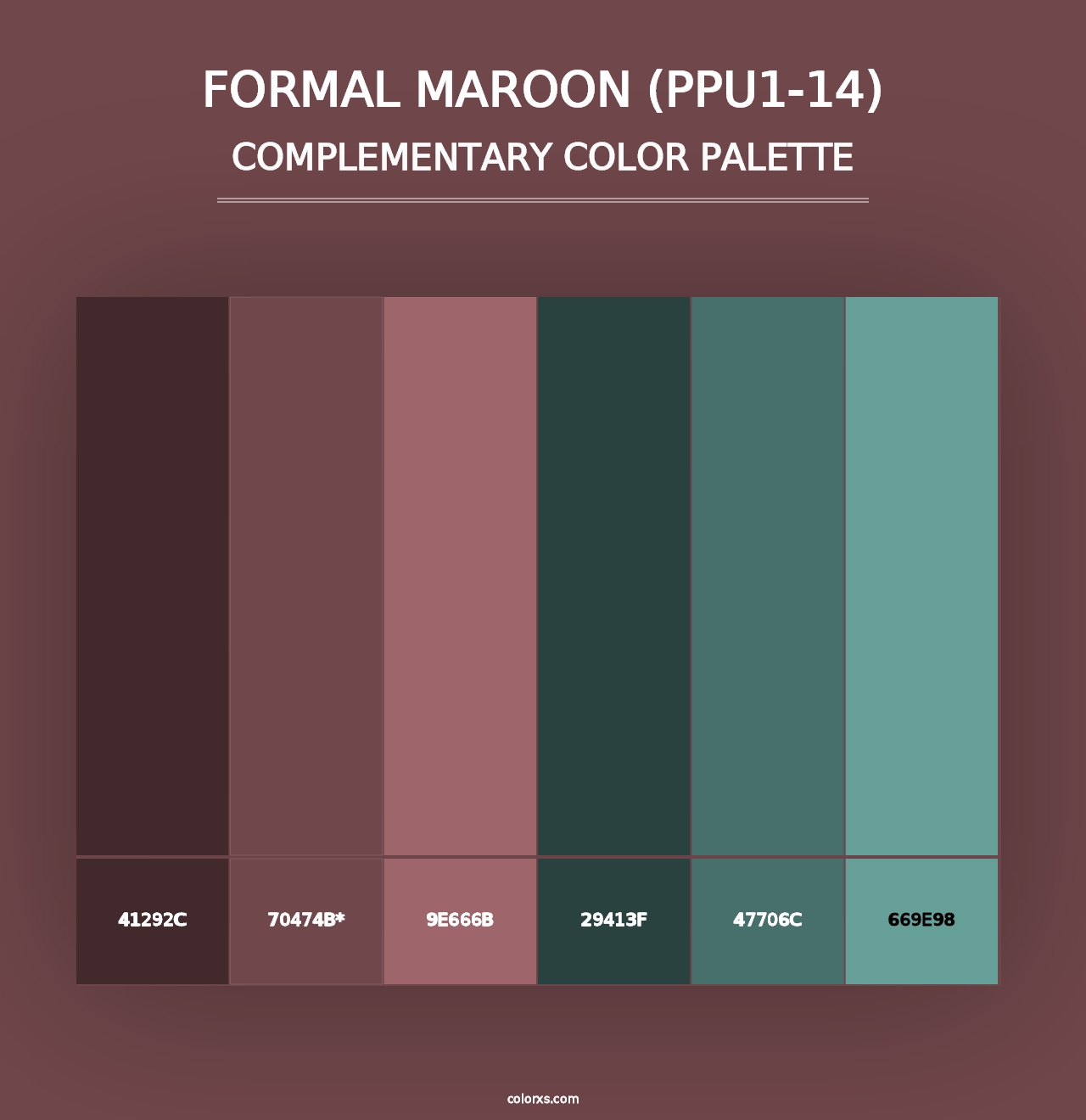 Formal Maroon (PPU1-14) - Complementary Color Palette